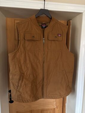 Wrangler Men’s Workwear Vest, Rugged Heavy Duty, Brown Duck Tan, Contractors, XL